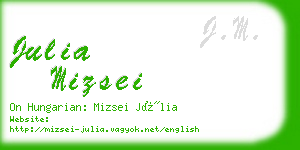 julia mizsei business card